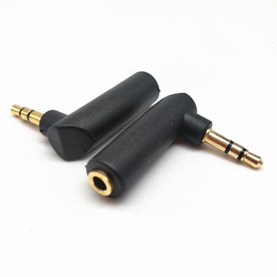 Male To Female Gold-plated Connector 3.5mm 3/4Pole L Shape Jack Adapter Connector Audio Stereo Plug Converter