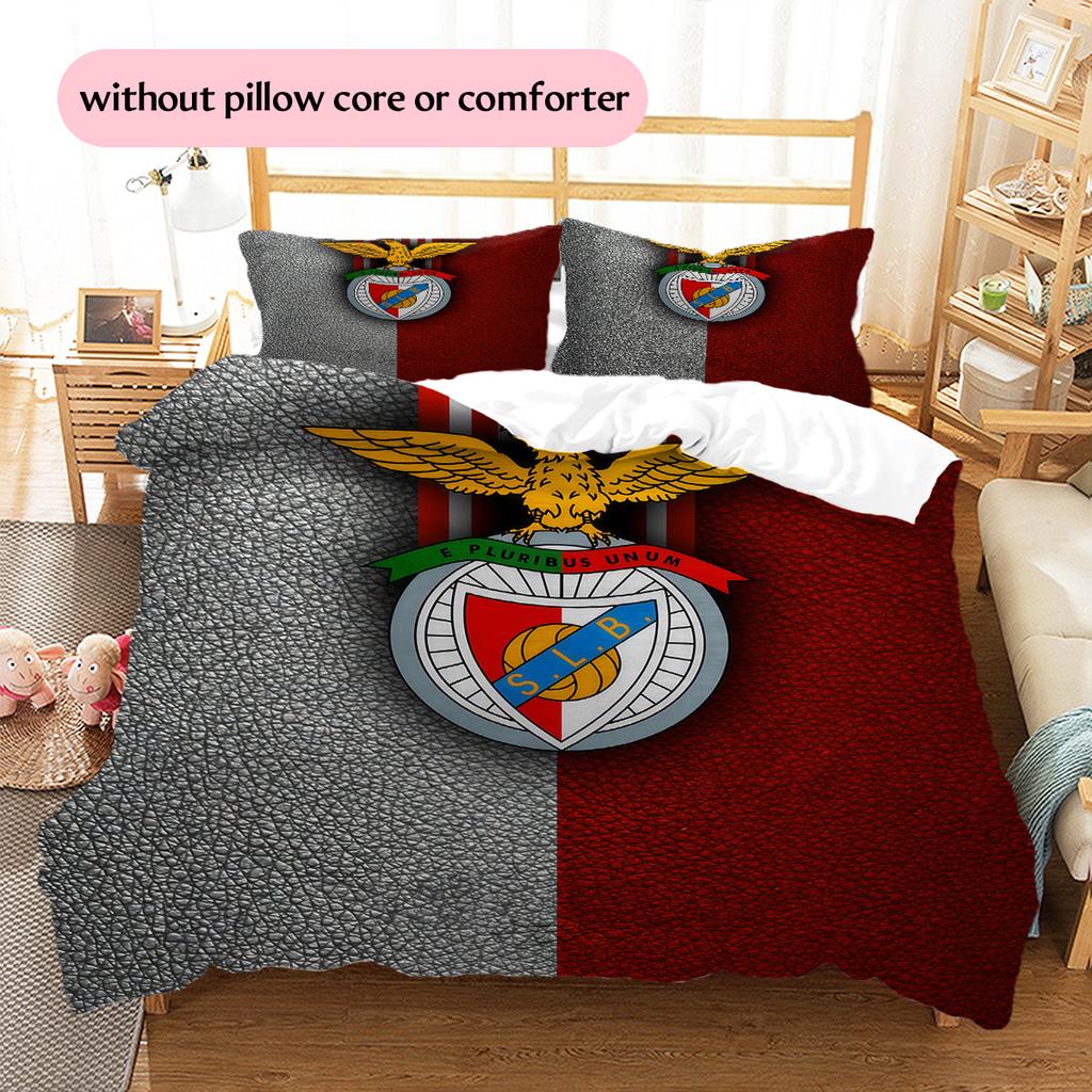 Set Copripiumino Trapuntato con Motivo SL Benfica Decorazione per la Casa Regalo (1 * copripiumino + 2 * federe senza imbottitura)
