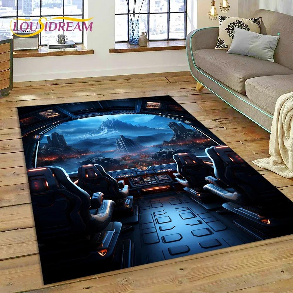 Aircraft Control Cockpit Cabin Spacecraft Dashboard Carpet Rug for Bedroom Living Room Sofa Decoration,Kid Large Decor Floor Mat
