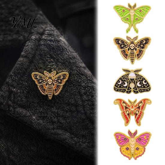 Artistic Alloy Pin Vintage Enamel Moth Brooch, Cartoon Insect Lapel Pin, Men Animal Backpacks Badge Women Jewelry Accessories for Suit Dress