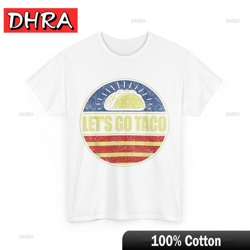 Lets Go Taco Shirt Taco Lovers Vintage TShirt Minimalist Funny Urban Casual Tshirts Women Chic Urban Trendy Tshirt Printed S