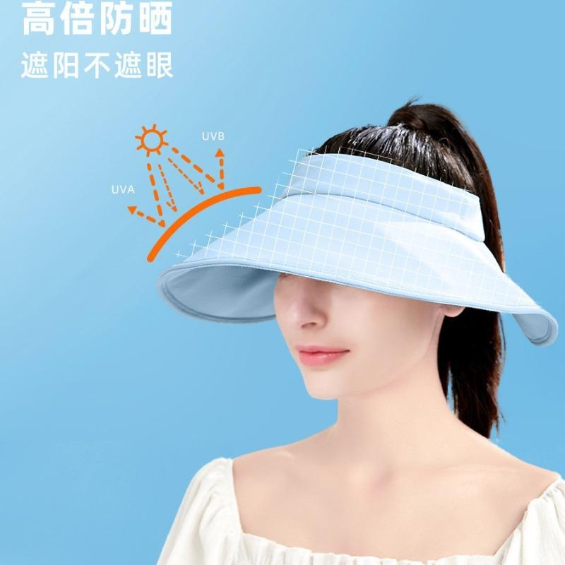 Sunscreen hat Women's UV protection sun hat Outdoor face covering Sun hat Large brim Cycling empty top hat Summer