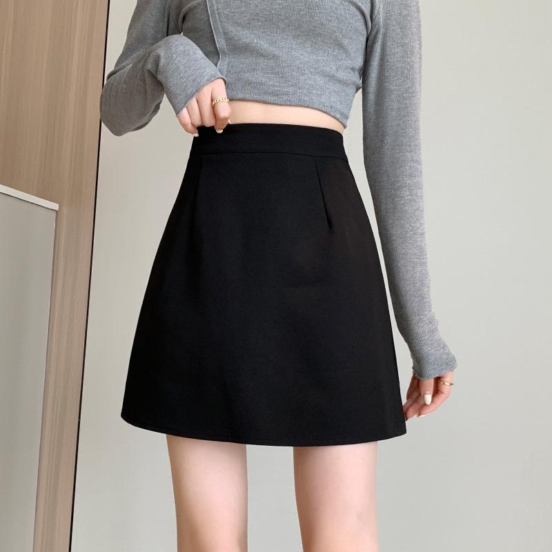 

2024 Женская черная облегающая юбка А-силуэта с высокой талией - Коллекция весна/лето M чёрный