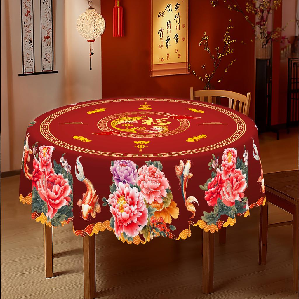 Corona de Flores del Día de la Independencia Mantel Rectangular Impermeable Flor Roja Azul Estrella Bandera de EE. UU. Cubierta de Mesa para Cena Cocina
