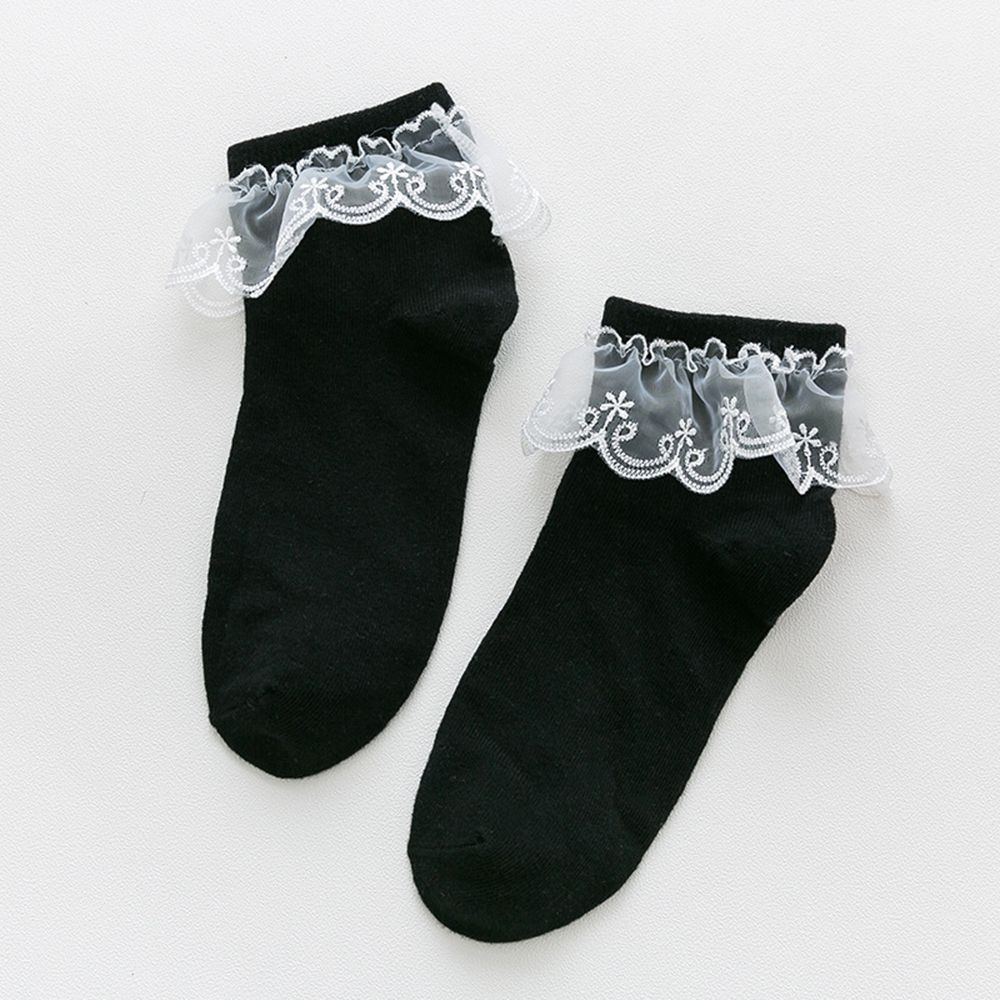 Soft Comfortable Women Ruffle Lace Lolita Princess Socks Frilly Short Socks Ankle Socks