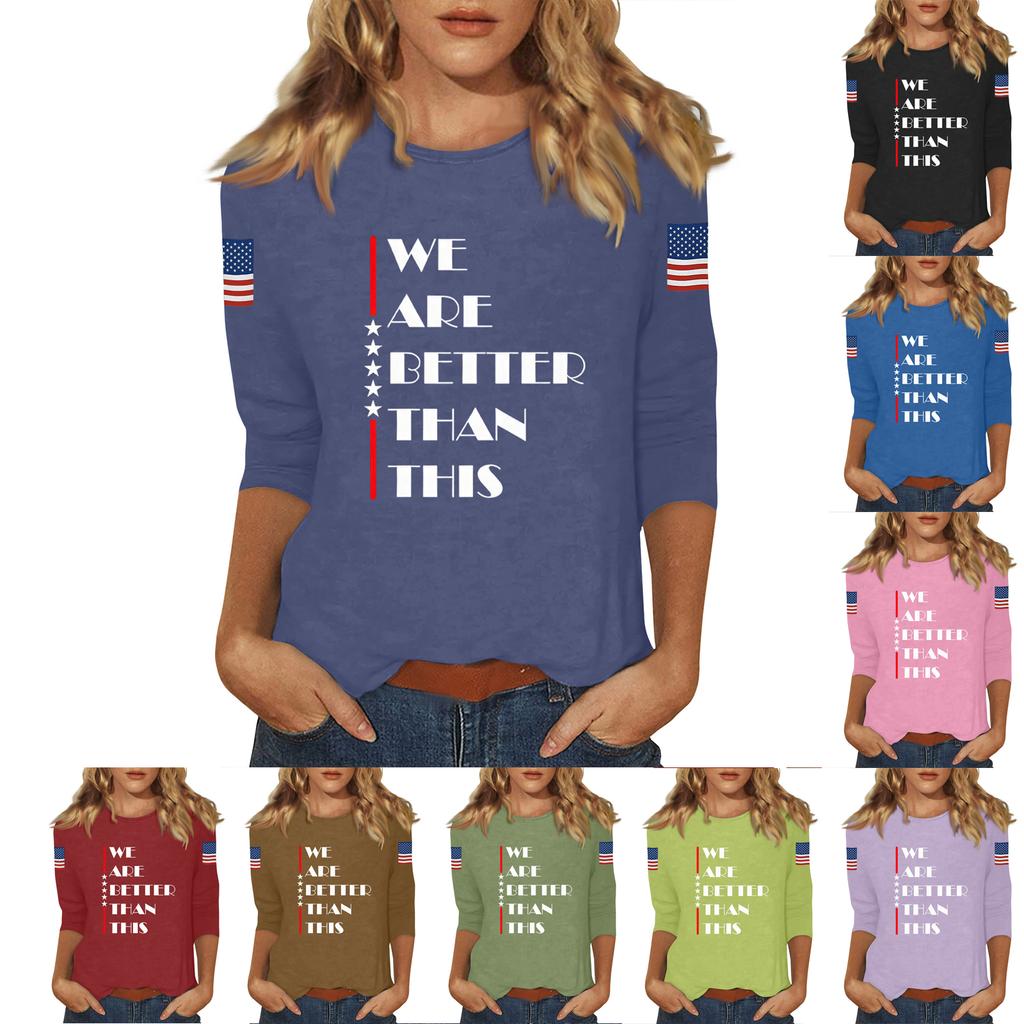 Women's Casual Fashionable Sexy Comfortable Neck Three-Quarter Sleeve Top