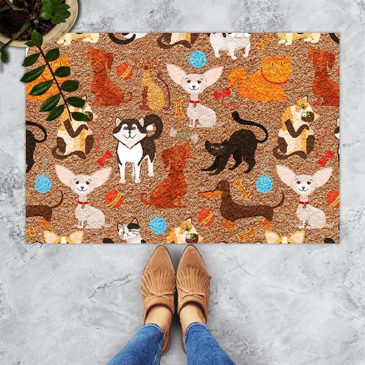 

Крошечные милые животные, декоративный коврик для двери, высокое качество 45x70 Cm коричневый