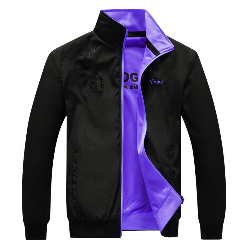 Men's Spring Stand-up Collar Casual Sports Jacket Youth Fall Thin Section Reversible Jacket