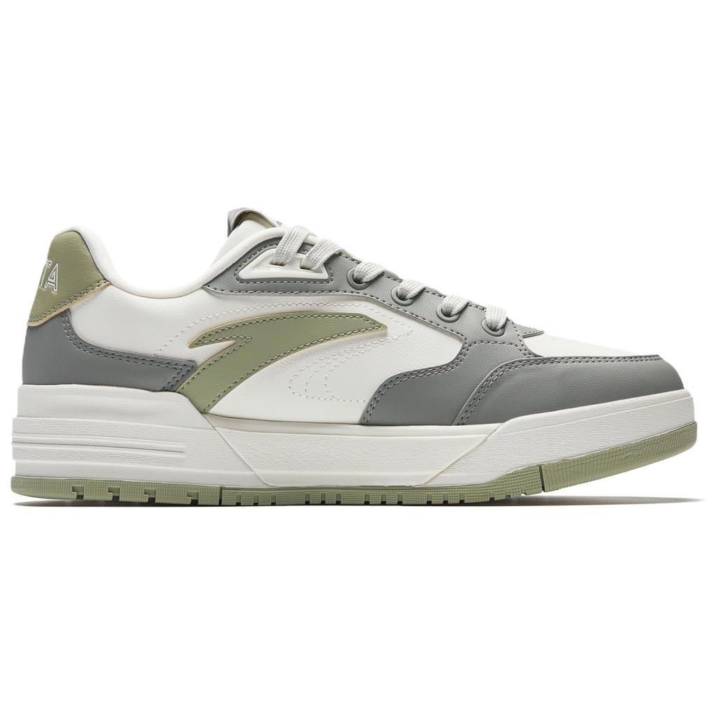 Anta 982 Synthetic Leather Wear resistant And Lightweight Low top Skateboard Shoes Men's White Gray Green 112548066-4
