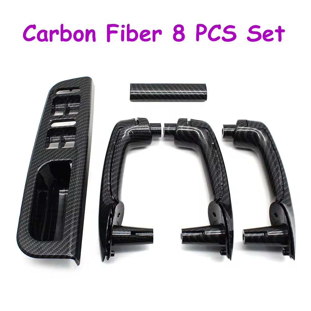 Golf 4 MK4 Jetta LHD Carbon Fiber Front Rear Left Right Door Handle Set Replacement For Volkswagon VW Bora 1999-2004
