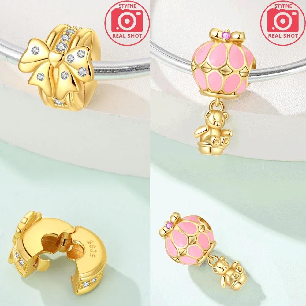 Authentic Certified Copper Gold Plated Animal Bear Leopard Bead Charms Compatible With Bracelets Women Diy Acceaaories Jewellery Making Up