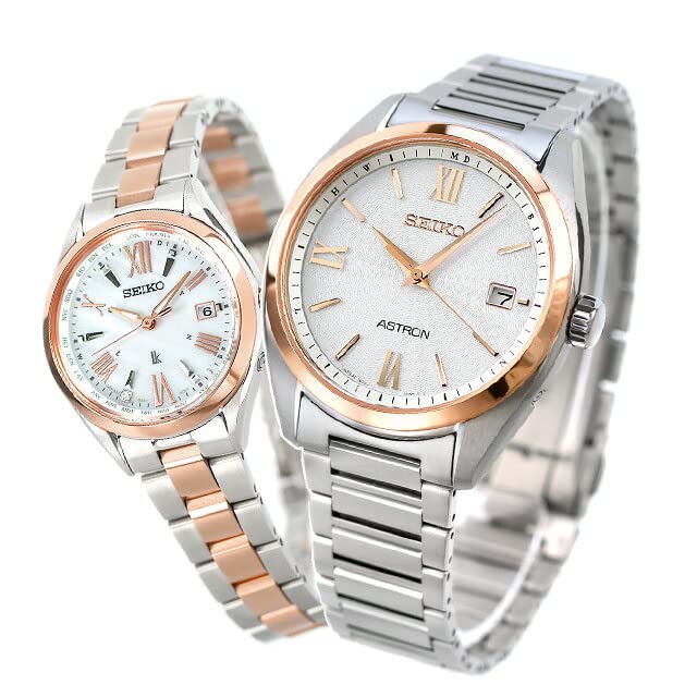 

SEIKO ASTRON Watch Pair Watch with Pair Box Wrapping Astron LUKIA World Time Titanium Diamond Radio Solar Couple Couple Anniversary LUKIA SBXY034