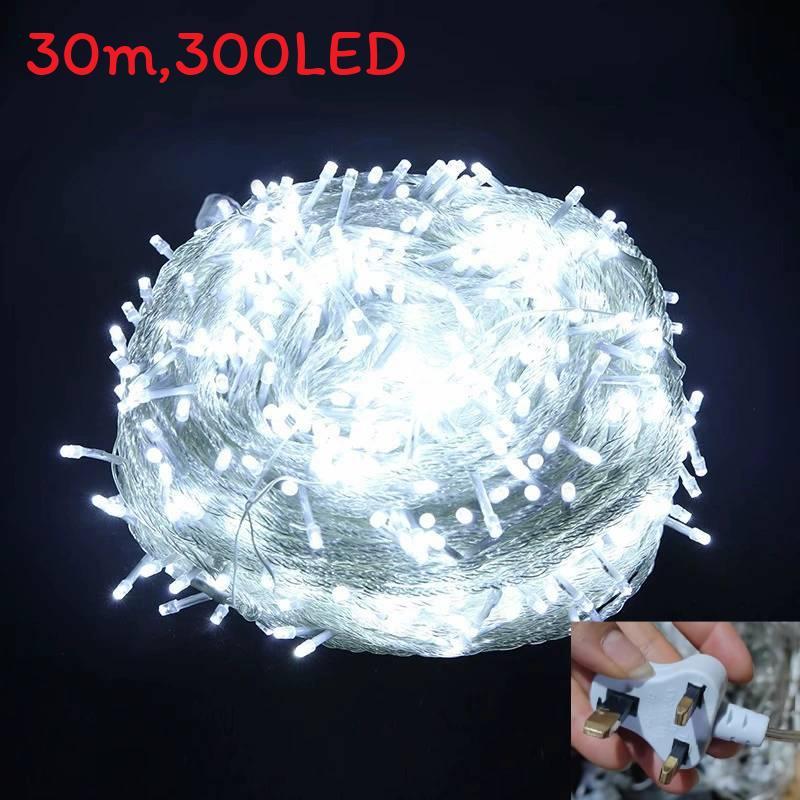 

300 Led String Light For Garden And Yard Festive Lighting With Ip40 Protection White UK