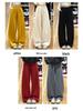 Women's Yellow Velvet Wide-Leg High-Waist Banana Pants - Autumn/Winter
