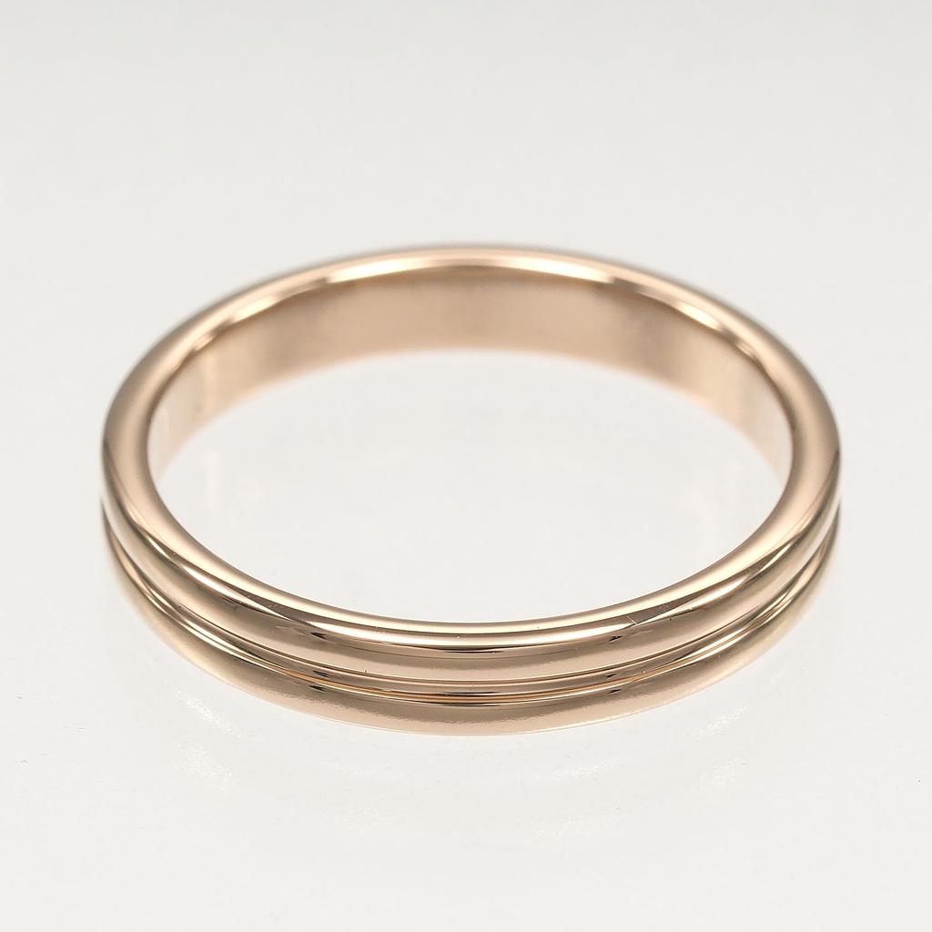 Boucheron Godron Ring K18 Pink Gold #6.8(US Size) 3.61g Women Used