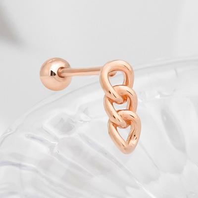 Rose Gold Stick Chain 14K Gold Needle Piercing Chain