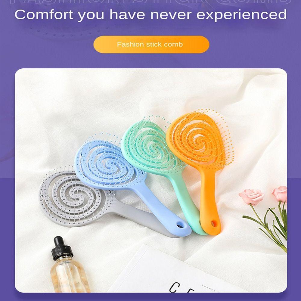 Hanging Hole Solid Color Hair Brush Mosquito Coil  Shape Scalp Massage Comb  Hair Accessories