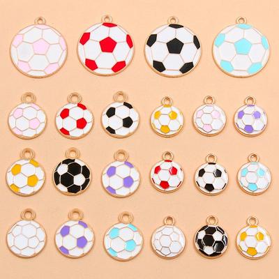 Multi-color Alloy Football Pendant Charm - European and American Style Jewelry Accessory
