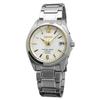 Seiko Selection SBTM227 Men's Watch, Solar Radio Sync, Date Calendar, White & Gold Dial, Pure Titanium, Silver/White