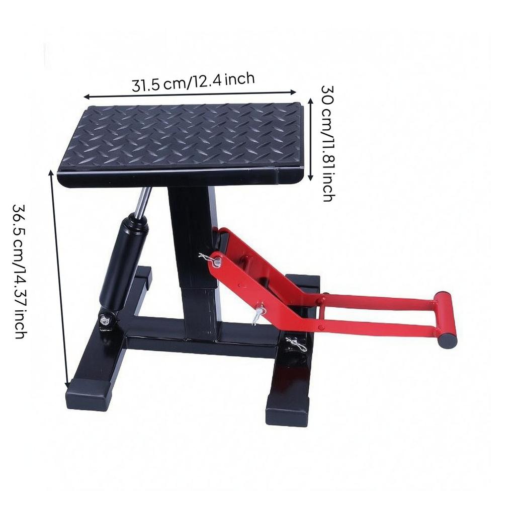 Hydraulic Motorcycle Repair Stand Diamond-Plate Top Vehicle Tool