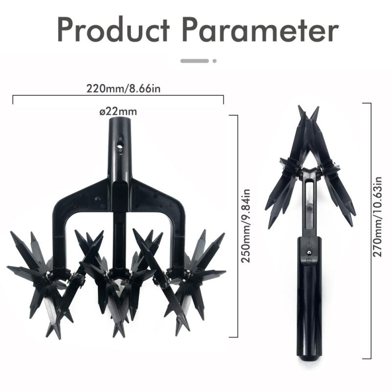 Motocultor Rotativ de Grădină 2 în 1, Scarificator de Gazon, Aerator de Sol, Unealtă de Grădinărit, Plivit, Săpat, Unealtă de Răsturnat Iarba, Aerator de Sol Afânat