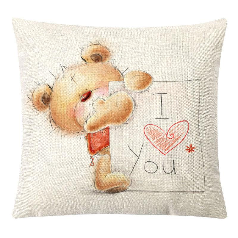 Valentine's Day Linen Pillow Case Couple Confession Supplies Office Home Cushion