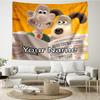 Custom Name Wallace & Gromit Print Tapestry, Backdrop, Easy Setup, Ideal for Bedroom, Office & Living Room, with Aesthetic Wall Hanging Decor.