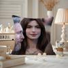Actor AAnne HHathaway Cushion Cover Antidustmite Pillowcase Invisible zipper silky short plush Sofa cushion cover