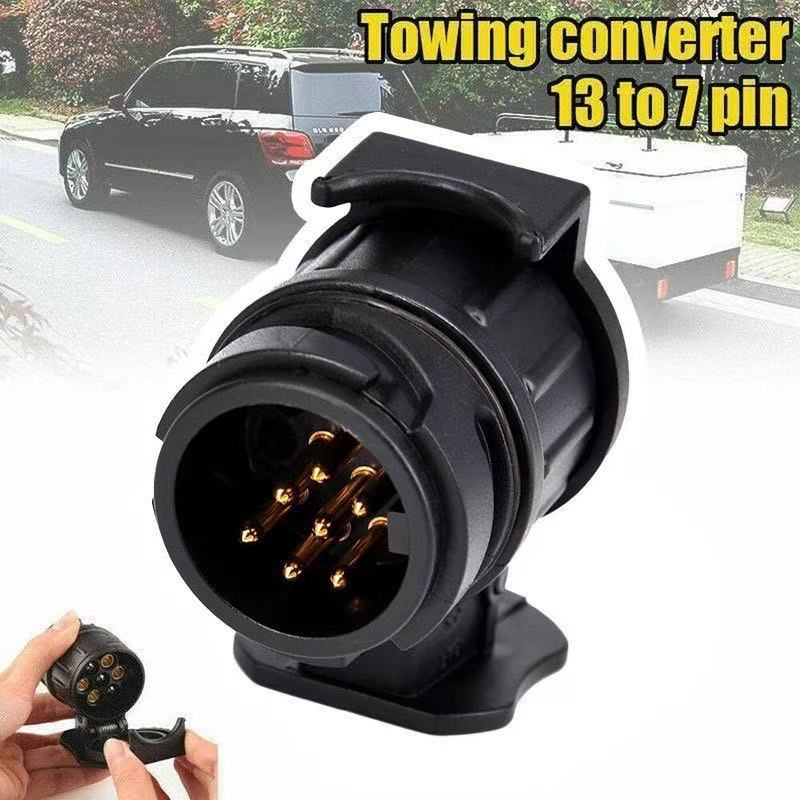 13 To 7 Pin Plug Adapter Durable Trailer Connector 12V Towbar Towing Plugs Socket Adapter Protect Connections A30 Connector