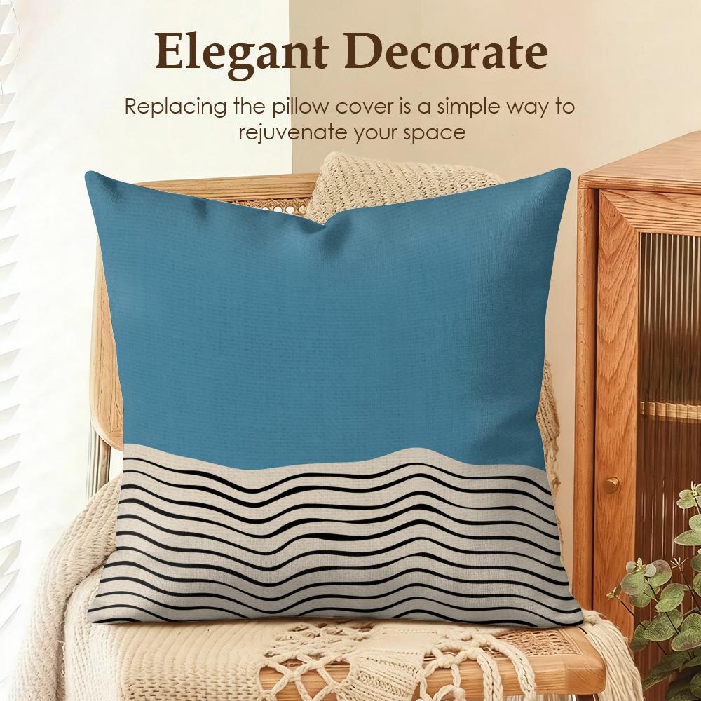 Boho Abstrakt Erdton Kunst Kissenbezug Natürliches Leinen Bio-Stoff Doppelseitiger Druck Sofa Heimdekoration Geschenk Kissenbezug