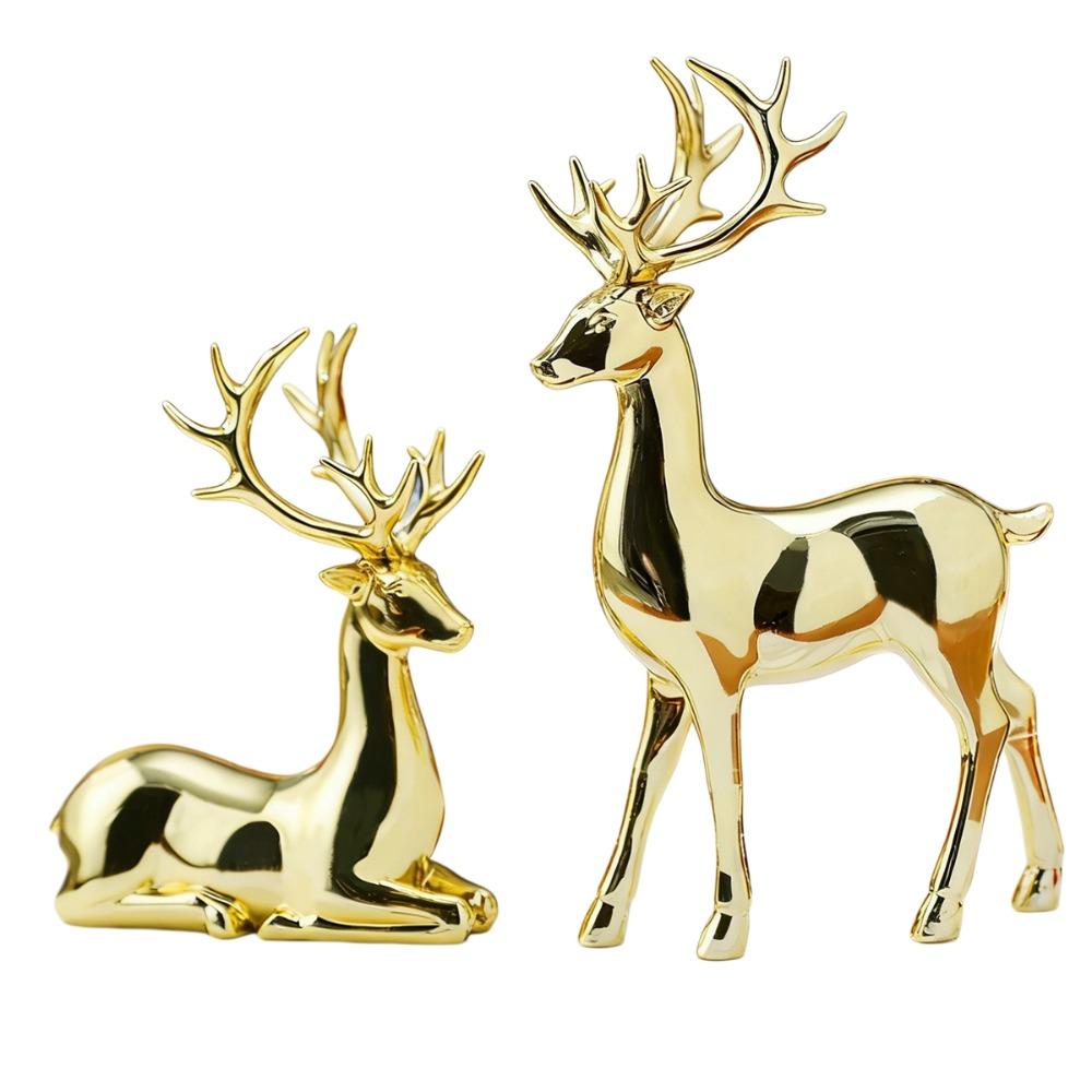 Creative Deer Desktop Ornament Modern Sitting/Standing Position Christmas Deer Statue Cute Exquisite Elk Home Decor Living Room