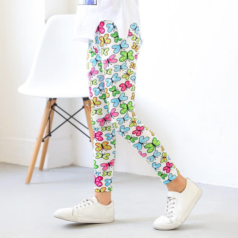 Kids' Spring/Summer Printed Milk Silk Stretch Base Layer Pants