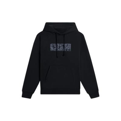 Li-Ning Sports Life Sweat à capuche pull imprimé couleur unie manches longues unisexe hauts noir AWDSB43-1