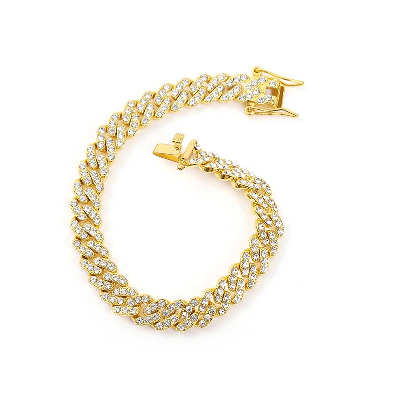 Hip Hop 9Mm Single Row Diamond Punk Chain Men S And Women S Necklace Design Sense Neck Trendy Cuban Chain Necklace