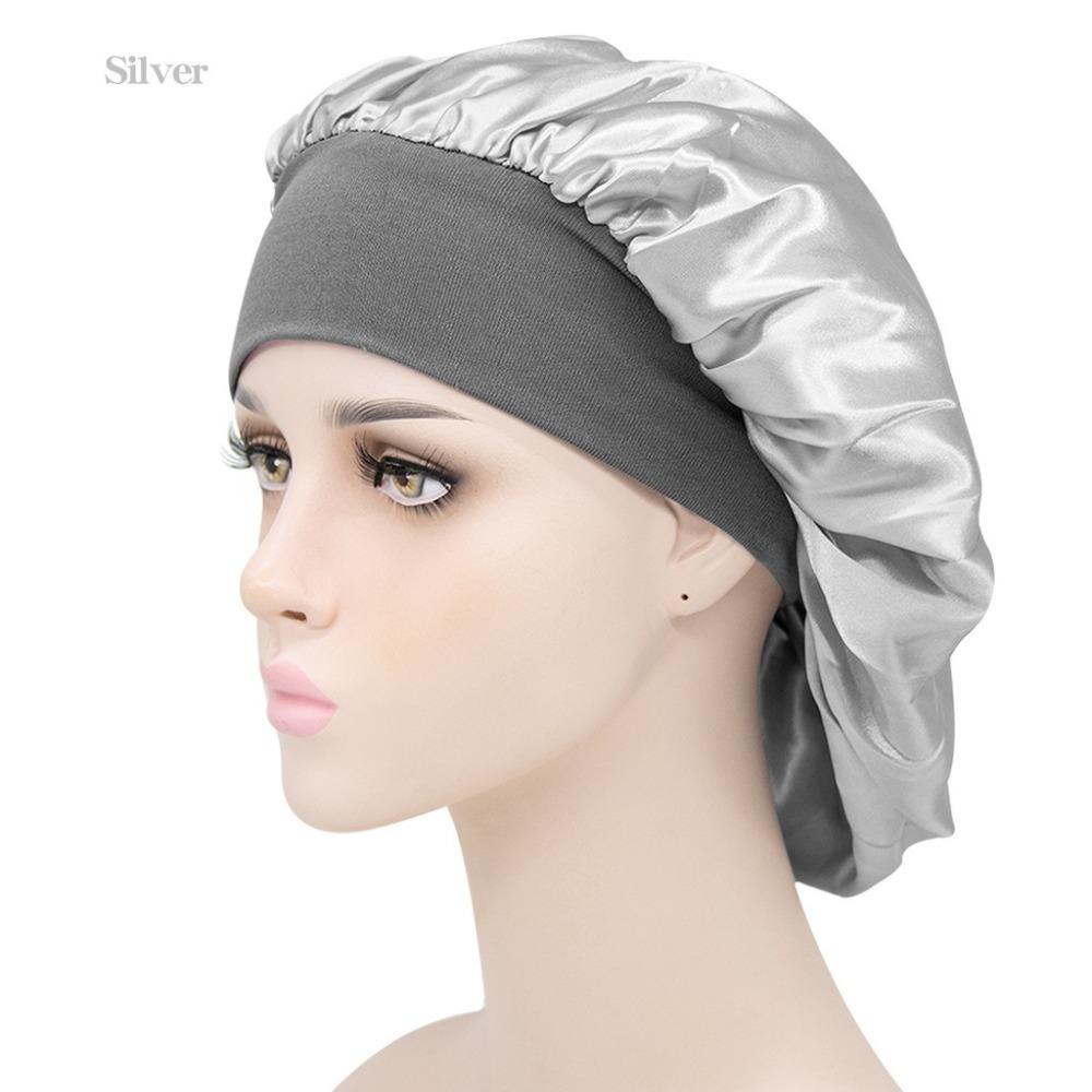 Elastic Satin Bonnet Hat Adjustable Head Wrap New Hair Bonnet Hat  for Men Women