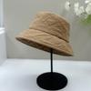 New Hat Women's Winter Plain All-match Basin Hat Autumn and Winter Face Small Bucket Hat Warm Bucket Hat