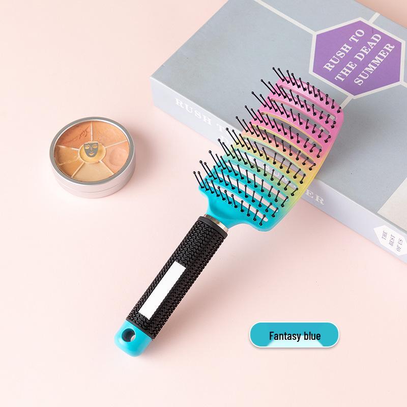 Women's Rib Comb for Root Volume & Styling: High Crown, Long & Curly Hair Massage, Large Curved Design.