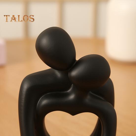 Sculpture de couple minimaliste en résine, statue d'amoureux enlacés, statue de bureau abstraite de couple pour la décoration de la maison, cadeau d'anniversaire de Saint-Valentin
