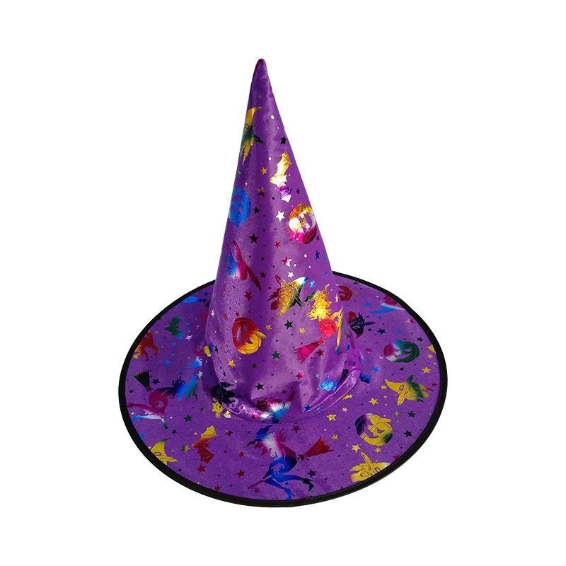 Witch Hat For Halloween Party Stylish And Gold-embossed Witch Hat Costume Accessory