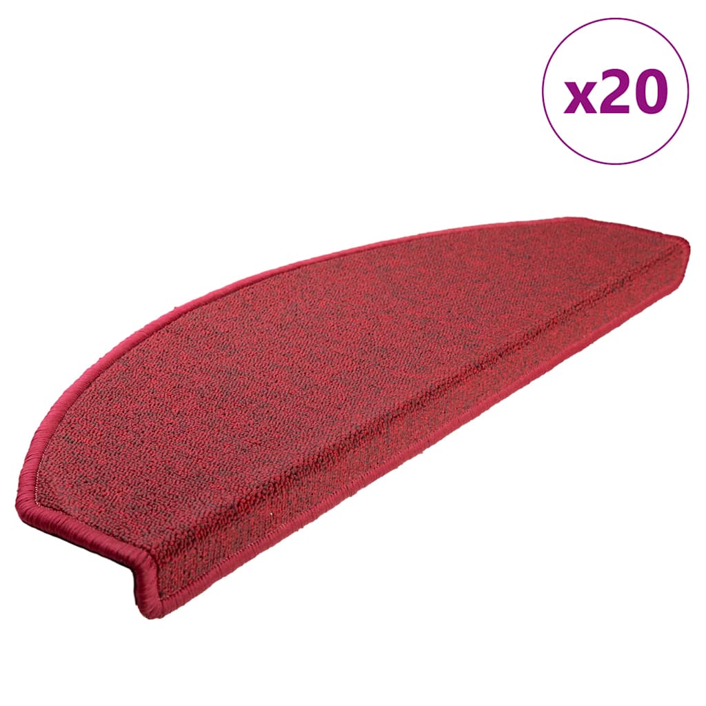 Step Mats 20 pcs. 65 x 24 x 4 cm Red Semi Circular Large