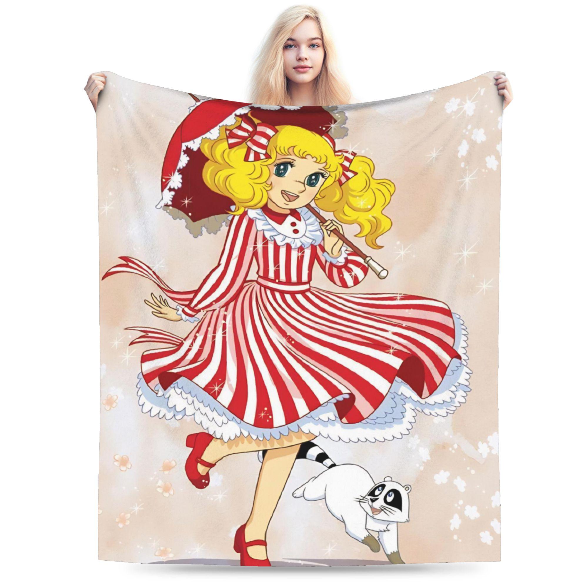 

Candy Candy Blankets Warm Soft Fluffy Plush Throw Blanket For Girls Boys Home Decor Flannel Bedspread Bed Cover 75x90cm