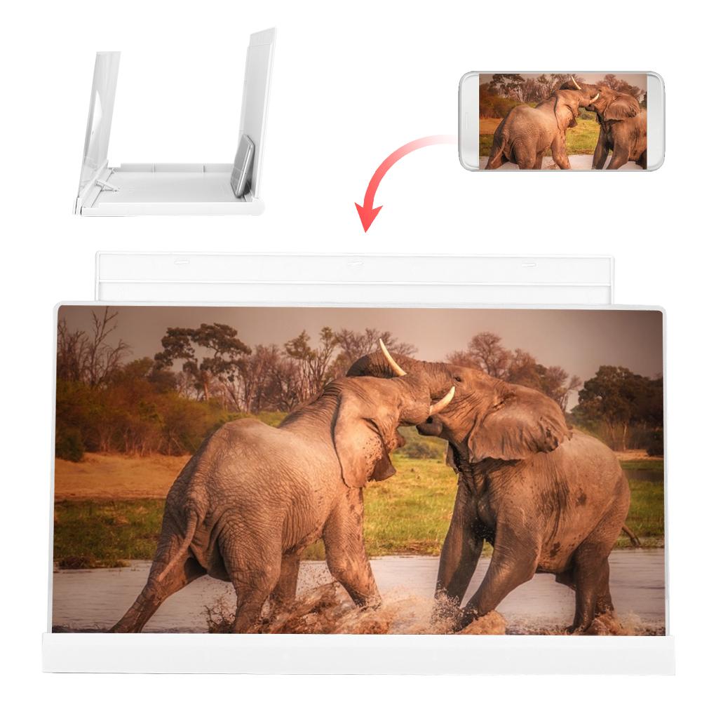 3D 14 Inch Universal Screen Magnifier Smartphone Amplifier with Foldable Bracket for VideoWhite 14 Inch