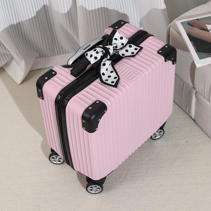 18-Inch Silent Spinner Carry-On Suitcase with Telescopic Handle and Password Lock