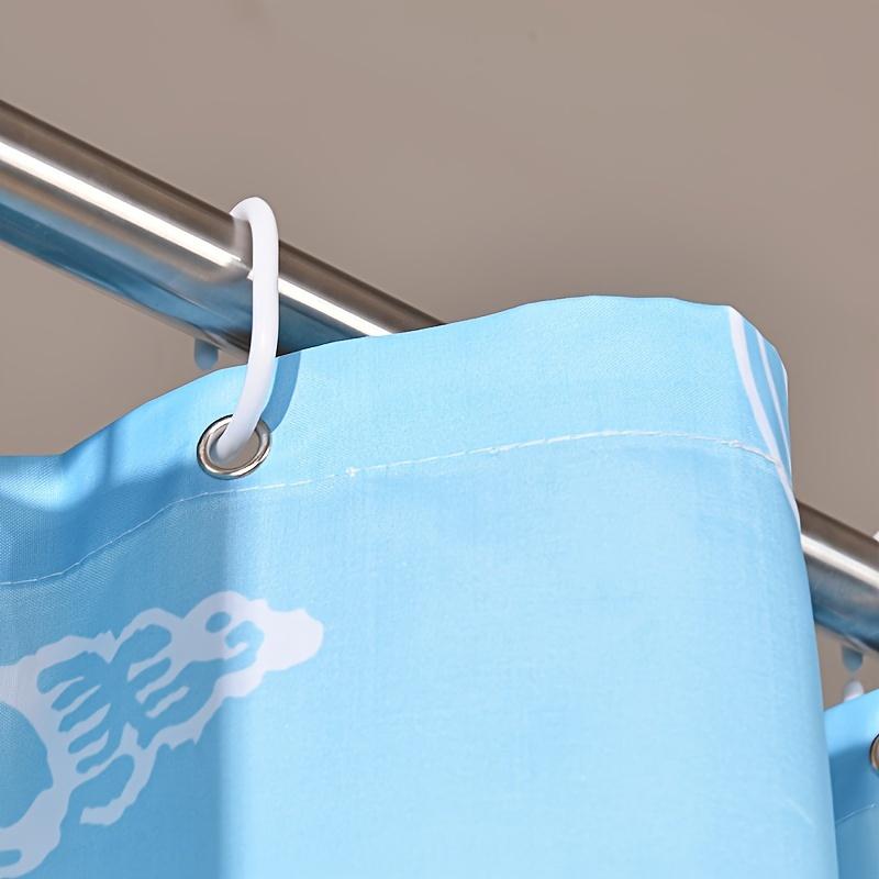 1Pc Waterproof Ocean Shell Shower Curtain - Polyester, Mildew - Resistant, No - Punch, 72"×72", 12 Hooks