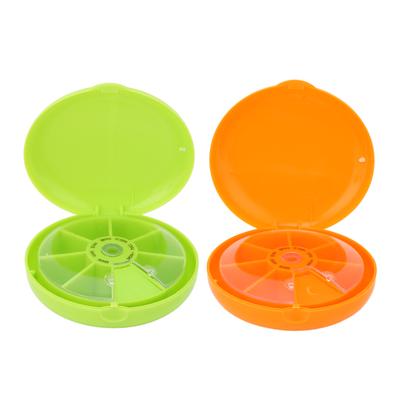 Επτά Θήκες Περιστρεφόμενο Κουτί Πιλιών Στρογγυλό 7 Διαμερισμάτων Οργανωτής Πιλιών για Σπίτι Ταξίδι