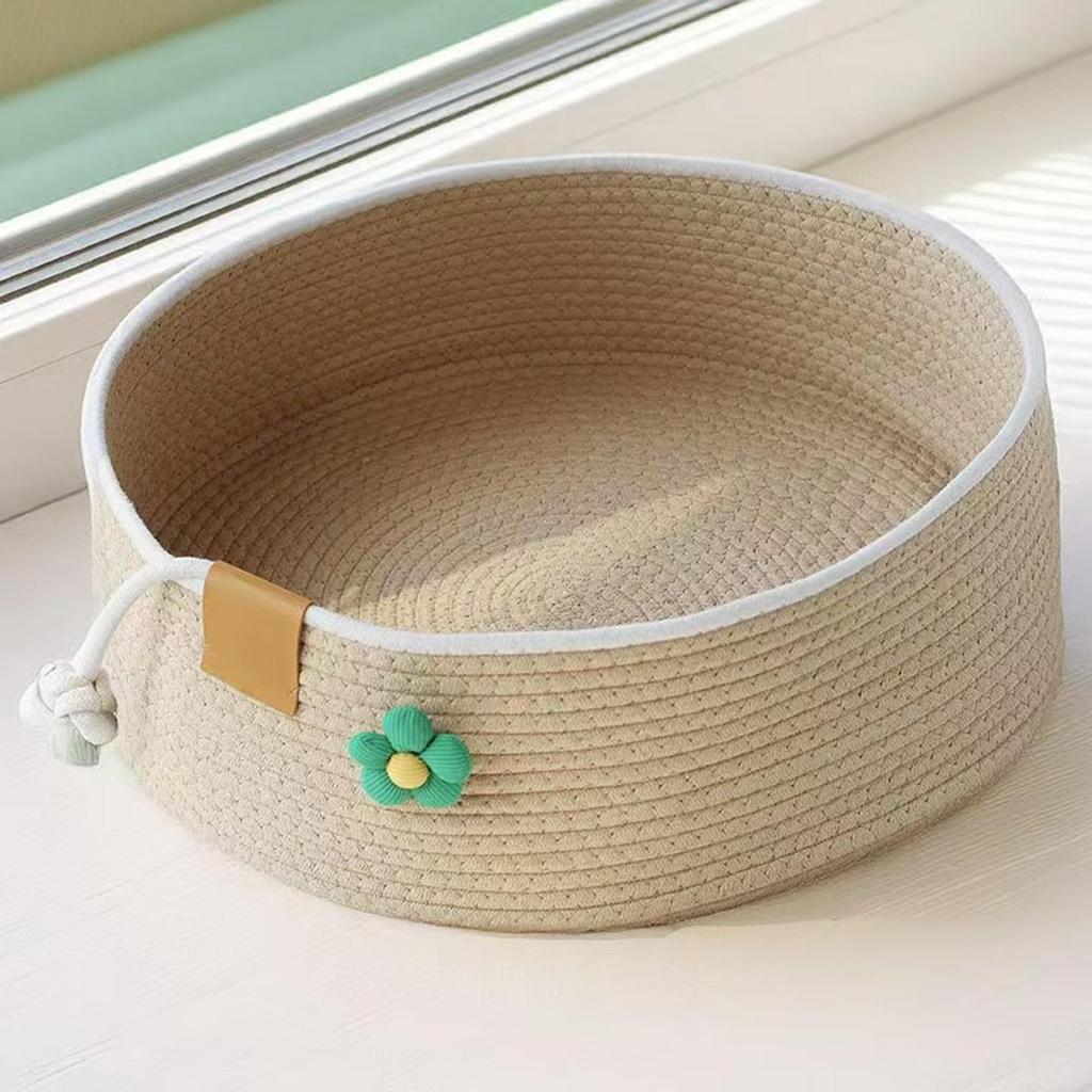 Cat Basket Bed Kitten Bed Nest For Indoor Cats Scratching Pad Pet Supplies For Puppy Office Bedroom Living Room Car Desk Window