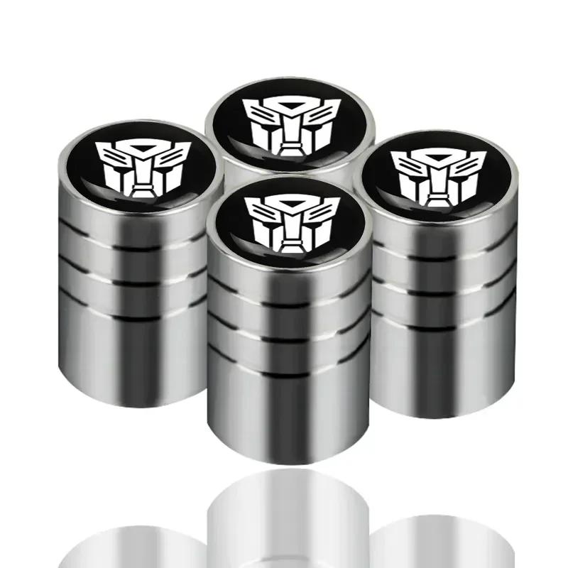 AAYQ1 4Pcs Car Tire Valve Stem Caps Transformers Emblem Car Wheel Tires Valves Tyre Stem Air Caps Airtight Cover Motorcycle Accessoire