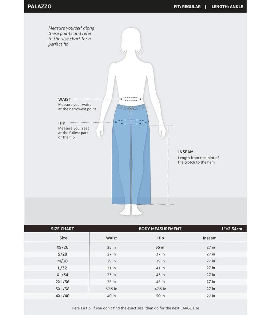 Women's Relaxed Cotton Flared Palazzo (Available In Plus Sizes)