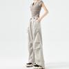 Quick-drying Retro Babes Loose High-waisted Overalls Women's Summer New Wide-leg Casual Paratrooper Pants