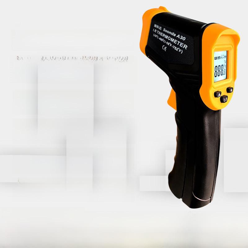 

Infrared Thermometer Temperature Gun for Kitchen, Oil, Water, Milk, BBQ, Baking, and High Temp Measurement. A30 [-50 to 400°C]